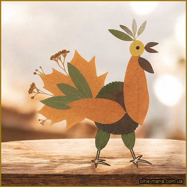 Осінні поробки своїми руками Півень. Осінні вироби для дітей