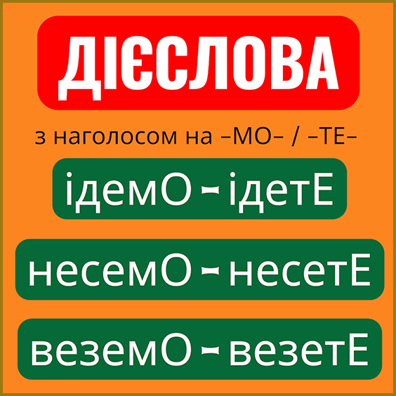Наголос у словах. Дієслова з наголосом на -МО / -ТЕ