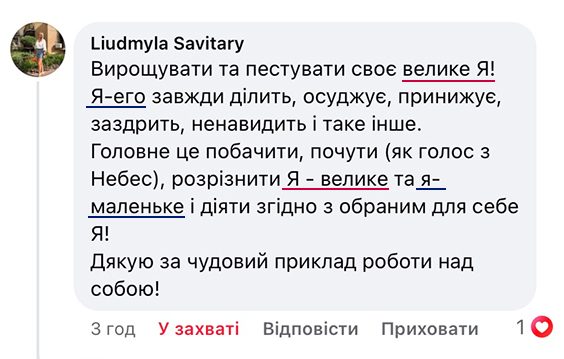 Коментар до статті "Чим сповнене твоє серце?