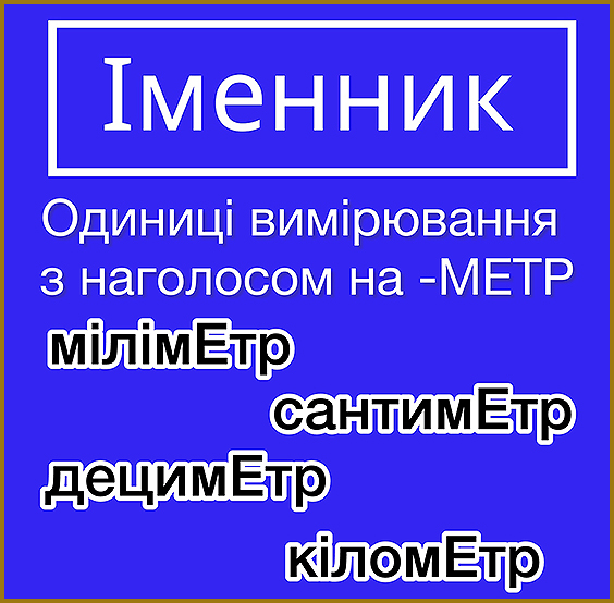Одиниці вимірювання з наголосом на -МЕТР
