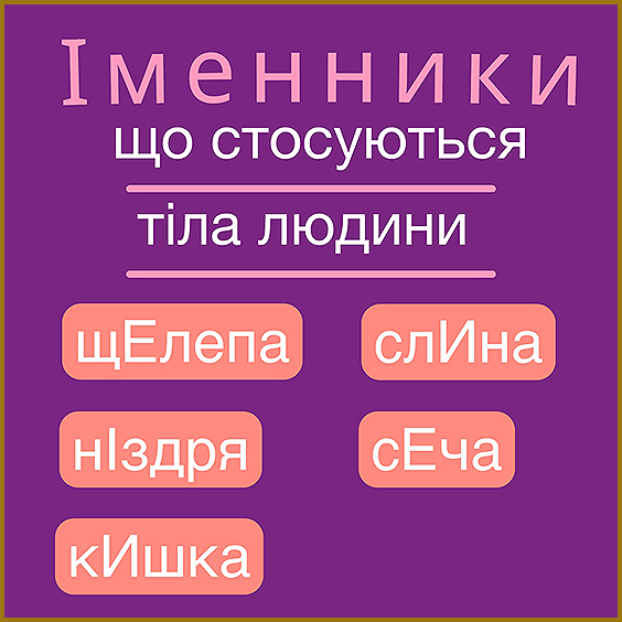 Наголошування іменників. Правила