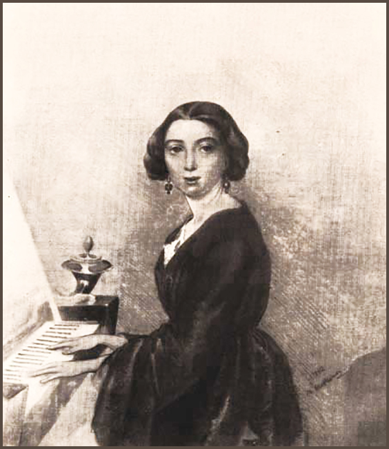 Шевченко Т. Г. Портрет невідомої біля фортепіано. Акварель. (1842 р.)