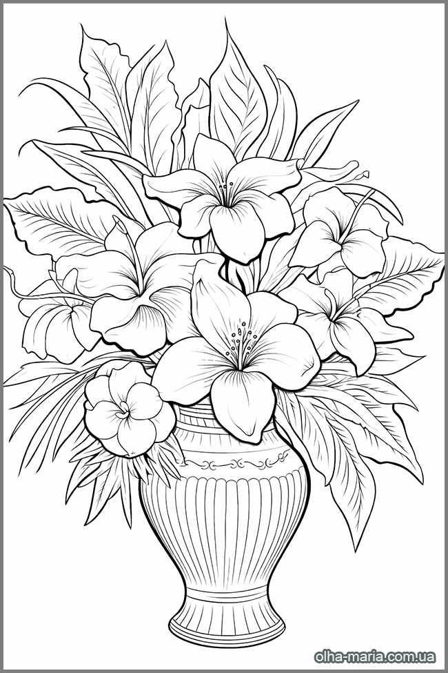 Квіти. Розмальовка завантажити Розмальовки квіти - Printable Floral Coloring Sheet