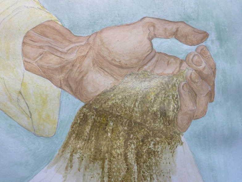 Акрилові малюнки Насонової Ольги-Марії. Малюнок до до казки «Дідове заклинання». (Техніки малювання акриловими фарбами - 1 іл.)