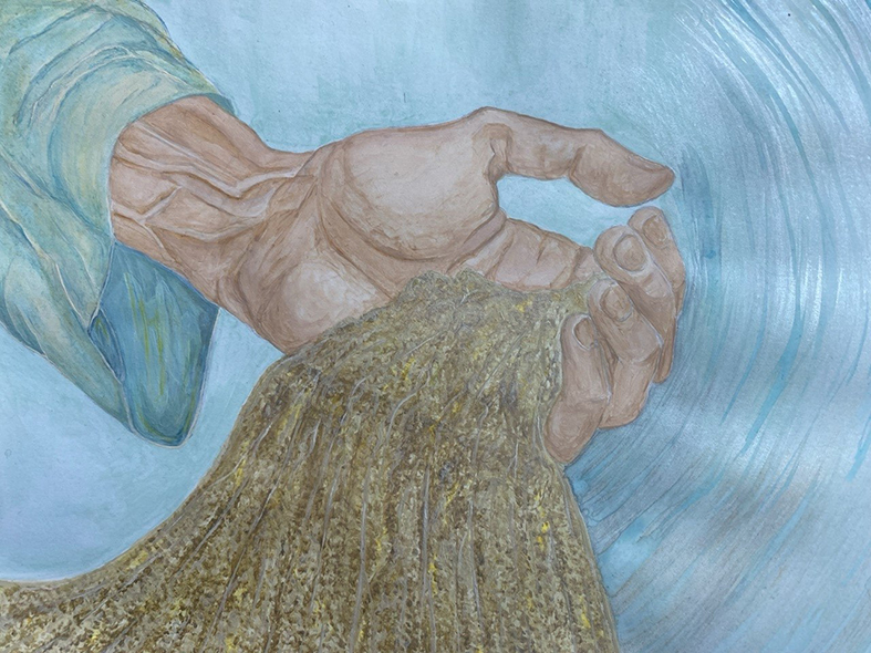 Акрилові малюнки Насонової Ольги-Марії. Малюнок до до казки «Дідове заклинання». (Техніки малювання акриловими фарбами - 2 іл.)