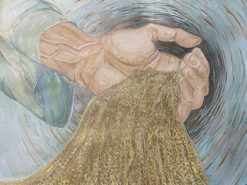 Акрилові малюнки Насонової Ольги-Марії. Малюнок до до казки «Дідове заклинання». (Техніки малювання акриловими фарбами - 3 іл.)