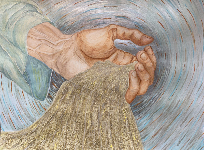 Акрилові малюнки Насонової Ольги-Марії. Малювання акриловими фарбами. Малюнок до до казки «Дідове заклинання». (Техніки малювання акриловими фарбами - 4 іл.)