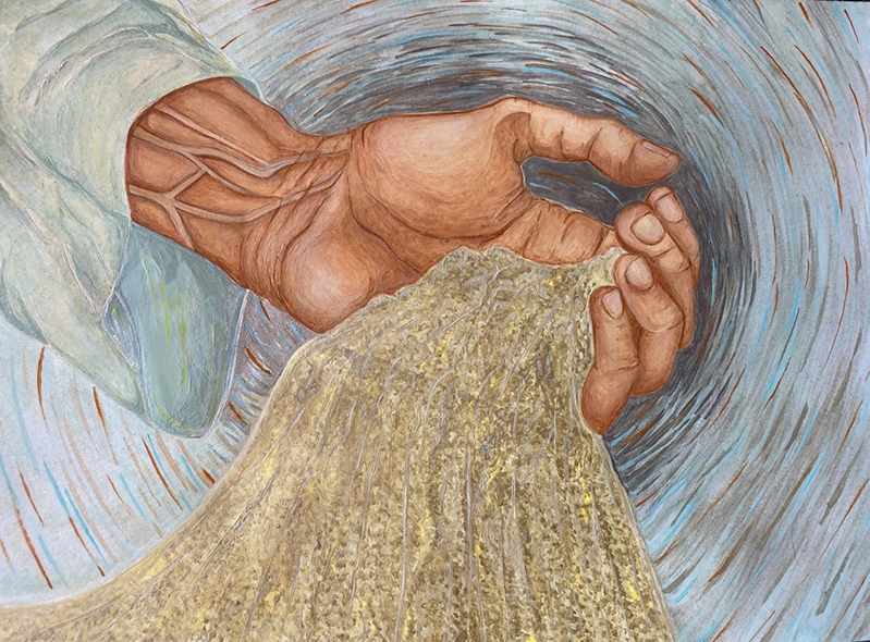 Акрилові малюнки Насонової Ольги-Марії. Малюнок до до казки «Дідове заклинання». (Техніки малювання акриловими фарбами - 5 іл.)